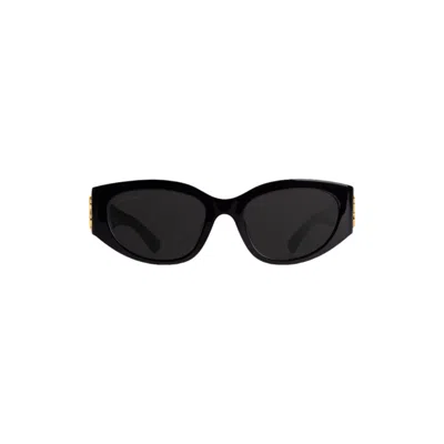 Balenciaga Bossy Oval-frame Sunglasses In Black