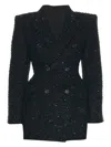 Balenciaga Women's Tweed Button Up Jacket