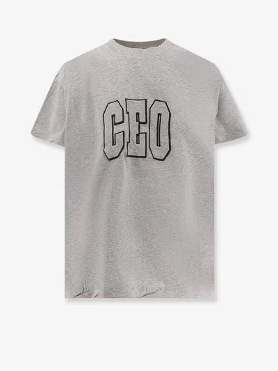 Balenciaga Women Boxy Fit Cotton T-shirt In Gray