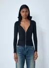 Balenciaga Women Bra Cup Zip-up Jacket In Black