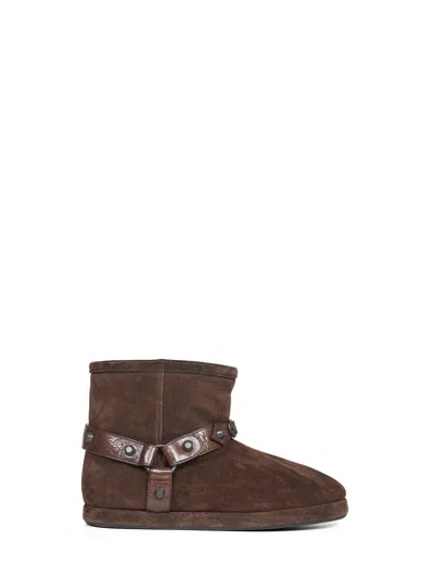Balenciaga Women Brown Alaska Soft Ankle Boots