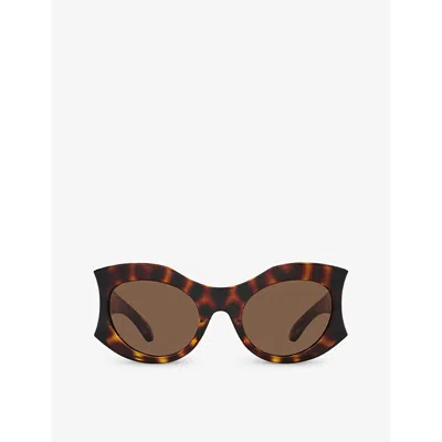 Balenciaga Womens Brown Bb0256s Cat-eye Tortoiseshell Acetate Sunglasses