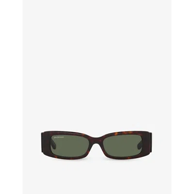 Balenciaga Rectangle-frame Tinted Sunglasses In Brown