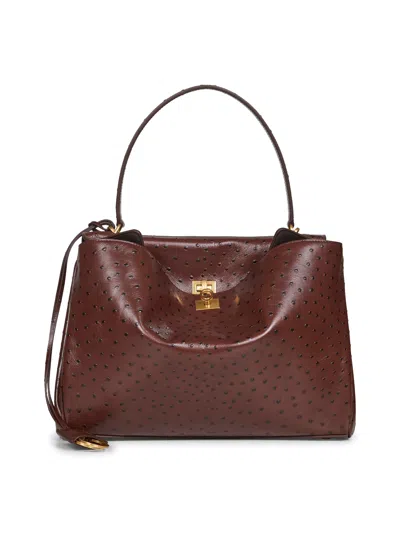 Balenciaga Women Brown Rodeo Medium Handbag In Multi