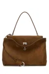 Balenciaga Women Brown Suede Medium Rodeo Handbag In Brown