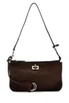 Balenciaga Suede Rodeo Shoulder Bag With Adjustable Strap In Brown