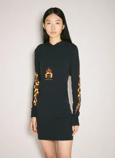 Balenciaga Flames-print Mini Dress In Black