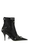 Balenciaga Cagole 50 Ankle Boots In Lamb Leather In Black
