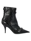 Balenciaga Cagole 50 Ankle Boots In Lamb Leather In Black
