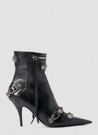 Balenciaga Cagole Heeled Boots In Black