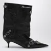 Balenciaga Cagole 50 Mid-calf Boots In Nappa Leather In Black