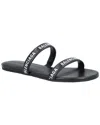 Balenciaga Logo Lettering Leather Flat Sandals In Black