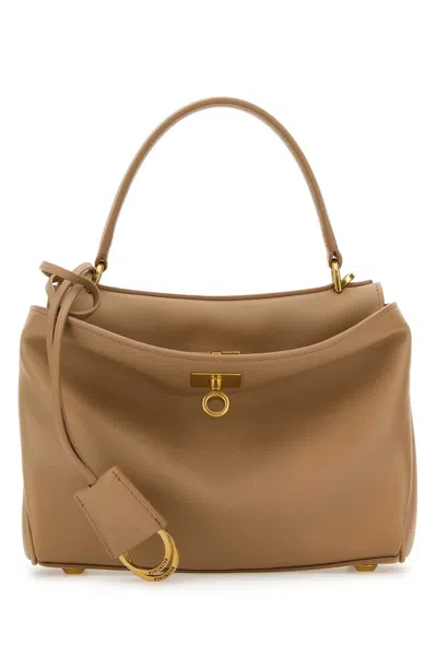 Balenciaga Camel Leather Mini Rodeo Handbag In Brown