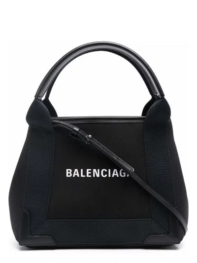 BALENCIAGA WOMEN'S CANVAS CABAS NAVY XS HANDBAG