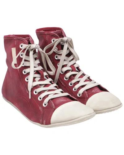 Pre-owned Balenciaga Women's Canvas Paris Ultra Thin Sneaker (authentic Pre-loved) In Red