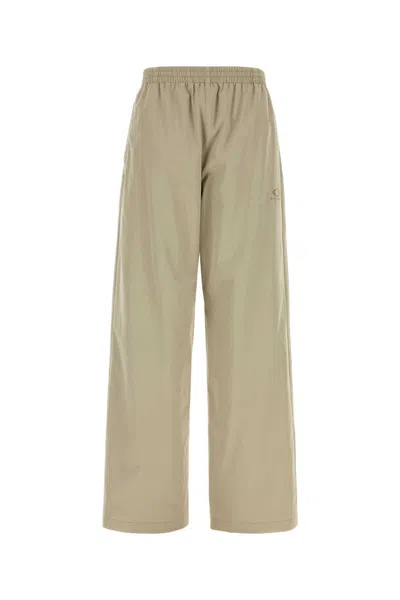 Balenciaga Women Cappuccino Stretch Polyester Wide-leg Pant In Brown