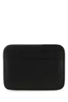 Balenciaga Smooth Leather Rectangular Card Holder In Black