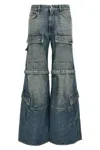 Balenciaga Blue Cargo Flared Jeans In Blue