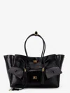 Balenciaga Women Carry All Bel Air Leather Shoulder Bag With Croco Effect In Black