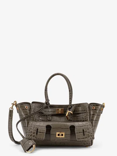 Balenciaga Women Carry All Bel Air Mini Leather Shoulder Bag With Croco Effect In Multi
