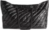 Balenciaga Crush East-west Large Quilted Leather Tote Bag In Black