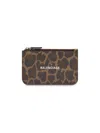 BALENCIAGA WOMEN'S CASH LARGE LONG COIN AND CARD HOLDER WITH LEOPARD PRINT