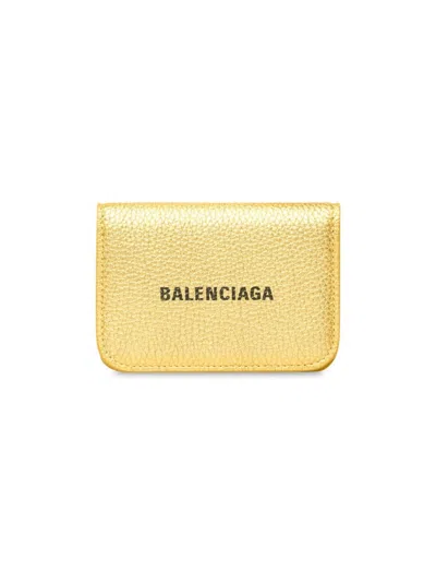 Balenciaga Women's Cash Mini Wallet Metallized In Gold