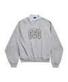 Balenciaga Knitwear Crewneck Embroidered On The Front In Gray
