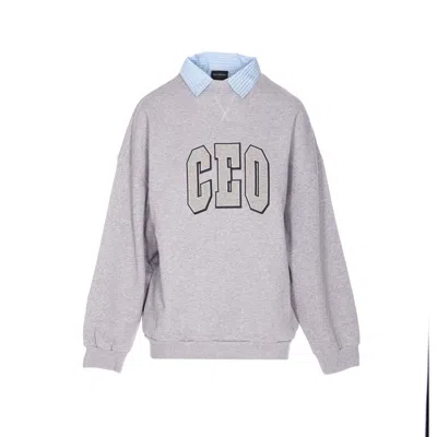 BALENCIAGA BALENCIAGA WOMEN CEO TEAM LOGO SHIRT COLLAR SWEATER