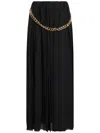Balenciaga Pleated Long Skirt With Chain Detail In Black