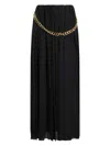 Balenciaga Black Long Pleaded Skirt With Belt In Tech Fabric Woman
