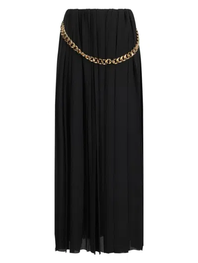 BALENCIAGA WOMEN'S CHAIN EMBELLISHED PLEATED SKIRT
