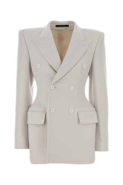 Balenciaga Cashmere Blazer Double Breasted Peak Lapels In Neutral