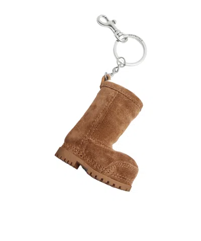 Balenciaga Women's Charm/keychain Mini Alaska Boot In Noce In Brown