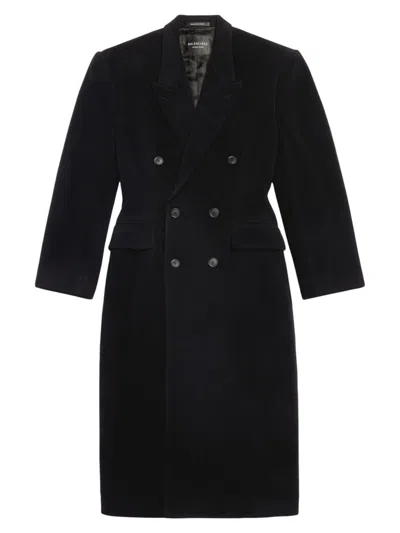 Balenciaga Women's Cinched Coat In Black