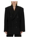 Balenciaga Chic And Versatile Clinched Jacket For Women In Black