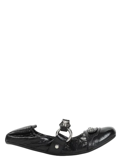 BALENCIAGA WOMEN'S CITY LEATHER BALLET FLATS