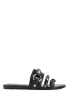 Balenciaga City Nappa Leather Flat Slides In Black