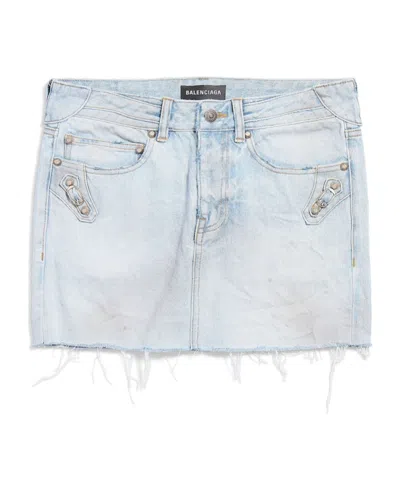 Balenciaga Women's City Mini Skirt In Light Blue