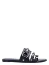 Balenciaga City Nappa Leather Flat Slides In Black