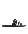 Balenciaga City Nappa Leather Flat Slides In Black