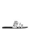 Balenciaga Buckle-detail Slides In Silver