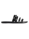 Balenciaga City Leather Triple-band Slide Sandals In Black