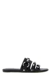 Balenciaga City Nappa Leather Flat Slides In Black