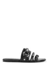 Balenciaga City Nappa Leather Flat Slides In Black