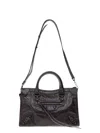 Balenciaga Leather Shoulder Bag With Front Zip Pocket