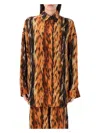 Balenciaga Fur Print Cocoon Silk Crepe Blouse In Multi