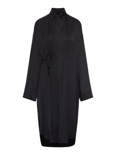 Balenciaga Women Cocoon Wrap Dress In Burgundy