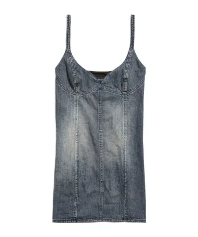 Balenciaga Women's Corseted Mini Dress In Blue