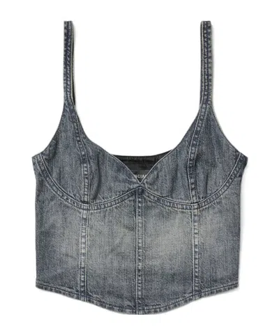 BALENCIAGA WOMEN'S CORSETED TOP IN BLUE